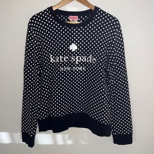 kate spade sweatshirt in polka dot print with vinyl logo